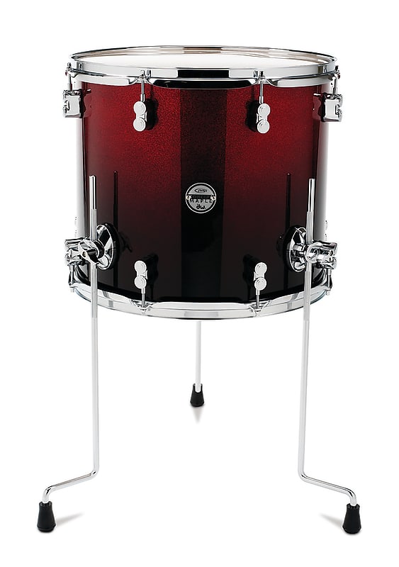 PDP Concept Maple 14x16 Floor Tom - Red to Black Fade image 1