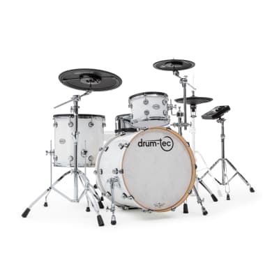 drum-tec pro 3 with Roland TD-27 - 1 up 1 down - Piano White