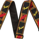Fender 2" Monogrammed Logo Strap - Black/Yellow/Red
