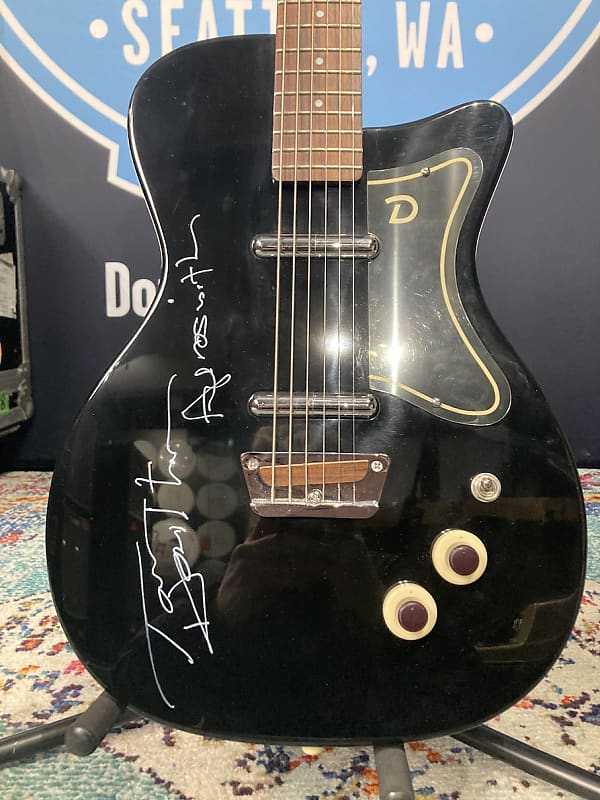 Tom Hamilton's Aerosmith, Danelectro Baritone Bass Signed! Authenticated! Black (#20) image 1