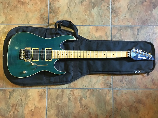 Ibanez EX3700 Electric Guitar Tremolo 24 Fret Green w Fender Gig Bag RARE