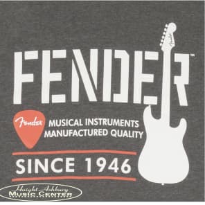 Fender Long-Sleeved Men Fender Industrial Logo Print T-Shirt 100% Cotton, Gray Extra Large image 3