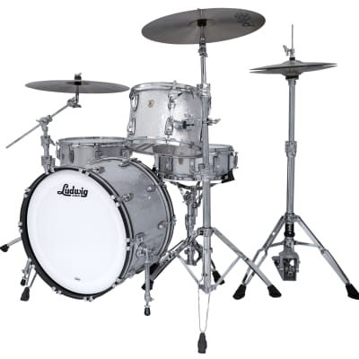 Ludwig *Pre-Order* Classic Maple Silver Sparkle Downbeat Drums 14x20_8x12_14x14 | Made in the USA | Authorized Dealer image 2