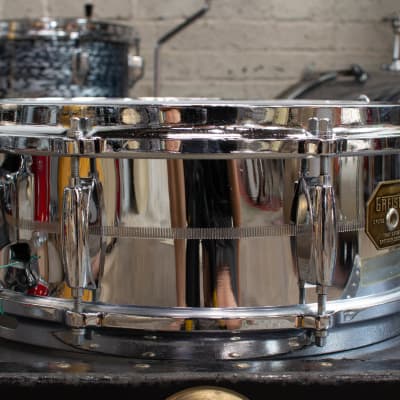 1970s Gretsch 5x14 Model 4160 Chrome Over Brass Snare Drum image 8