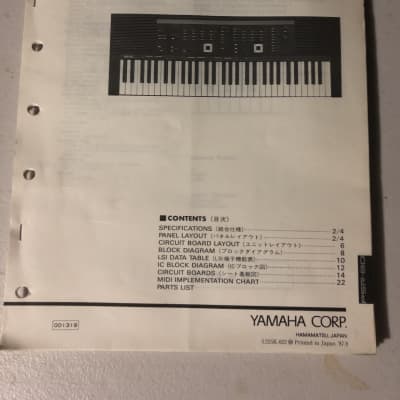 Yamaha PSR-80 Portatone Service Manual