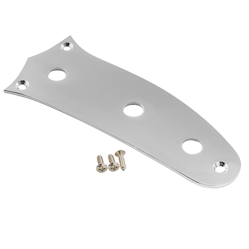 Fender Mustang Bass Control Plate, Chrome Reverb
