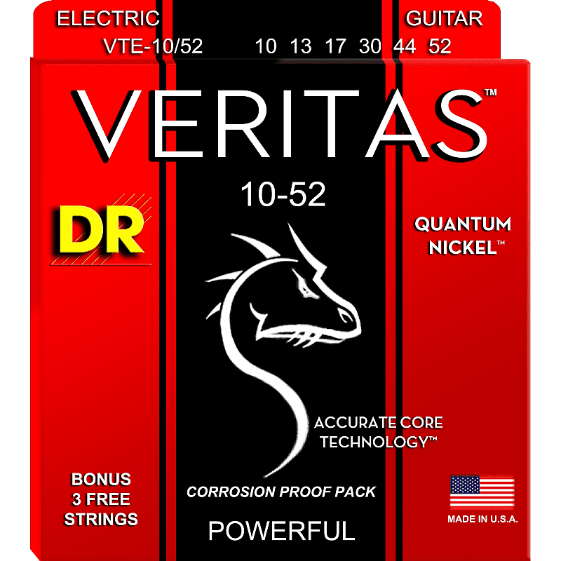 DR Veritas VTE-10/52 Electric Guitar Strings Medium to Heavy 10-52 image 1