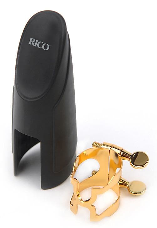 H-Ligature & Cap, Tenor Saxophone for Metal Link Mouthpieces, Gold-plated image 1