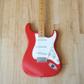 2000 Fender Stratocaster Custom Shop 1956 Closet Classic Relic Guitar Fiesta Red w/ Original Case image 2