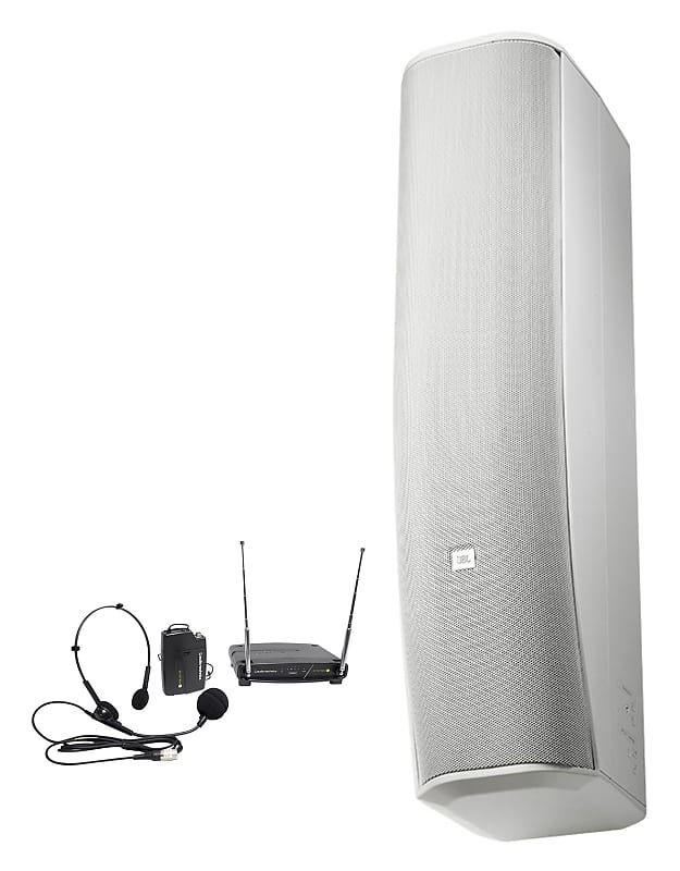 JBL CBT 70J-1 500w White Swivel Wall Mount Line Array Column Speaker+Headset Mic image 1