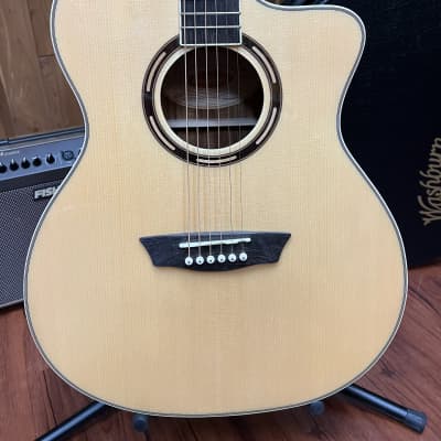 Washburn AG70CE Apprentice Series Acoustic Electric Guitar 2022 - Natural Gloss w/hard case. New! image 4