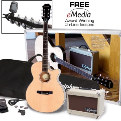 Epiphone PR-4E Acoustic-Electric Guitar Player Package, Natural image 2
