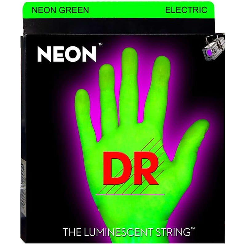 DR Strings Hi-Def Neon Green Colored Electric Guitar Strings: Medium 10-46 image 1