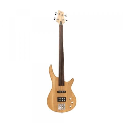 Stagg SBF-40 NAT FL Fusion Ash Body Hard Maple Bolt-on Neck 4-String Fretless Electric Bass Guitar image 2