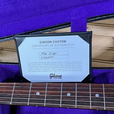 Gibson Custom Shop 1936 J-35 Acoustic Guitar - Vintage Sunburst image 8