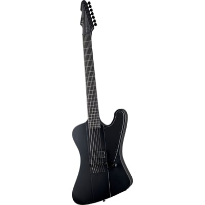 ESP LTD Phoenix-7 Baritone Black Metal Electric Guitar, Black Satin image 2