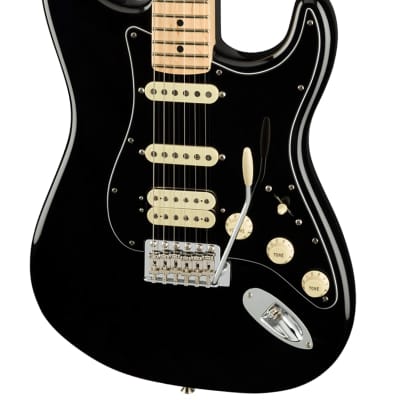 Fender American Performer Stratocaster HSS Electric Guitar Maple FB, Black image 1