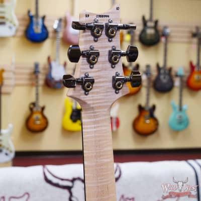 Paul Reed Smith PRS Wood Library 10 Top Custom 24 Floyd Rose Ebony Fingerboard Flame Maple Neck Blue Fade image 10