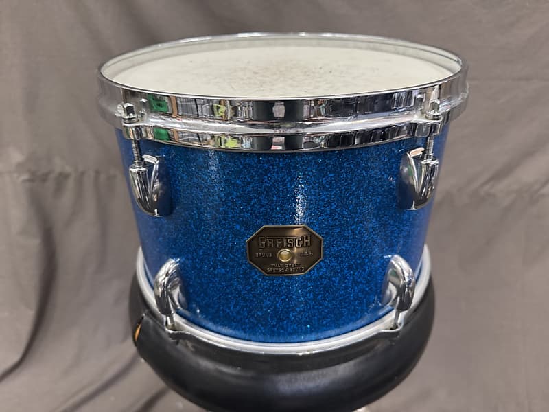 Gretsch USA Maple 8x12" Tom - 1970s Stop Sign - Blue Sparkle - Blue Sparkle image 1
