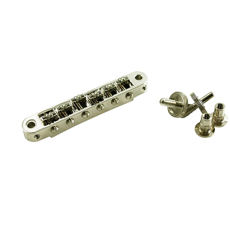TonePros® Standard Tune-O-Matic Bridge With Small Posts And Roller Saddles Nashville Nickel Gibson image 1