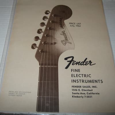 Fender price list 1964 image 3