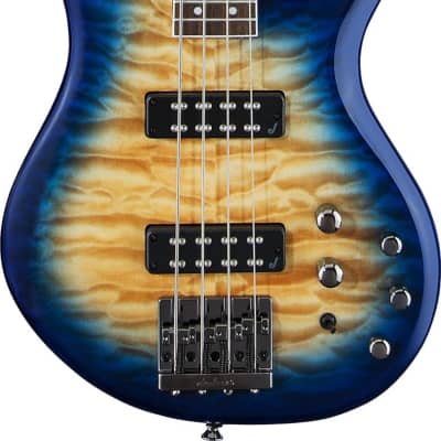 Jackson JS Spectra Bass JS3Q 4-String Bass, Quilted Maple Top, Amber Blue Burst image 1