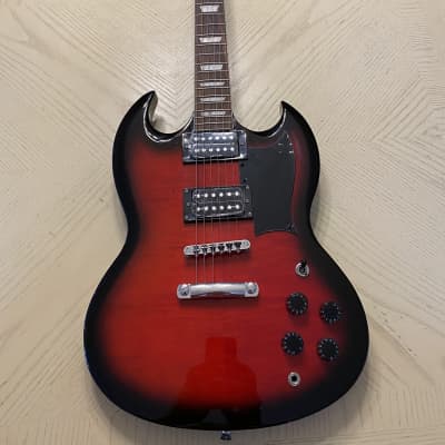 Glen Burton electric Guitar SG style 2000’s Cherry Red Burst image 7