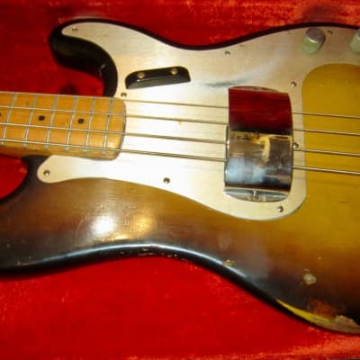 1958 Fender Precision Bass Sunburst w Vintage Hardshell Case image 16