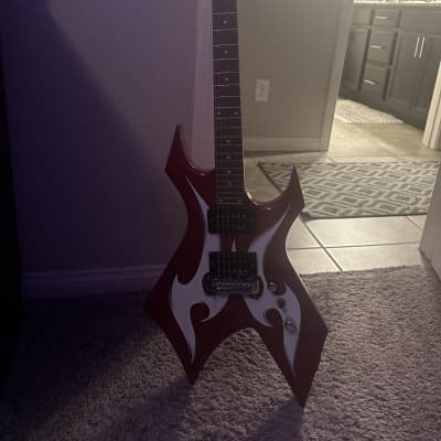 B.C. Rich Warlock 2003 - Red with White Tribal Patterm image 2