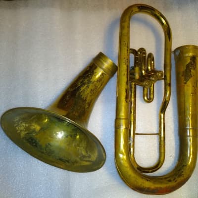 Buescher Elkhart Baritone/Tuba, USA, Lacquered Brass, missing MP stem image 3