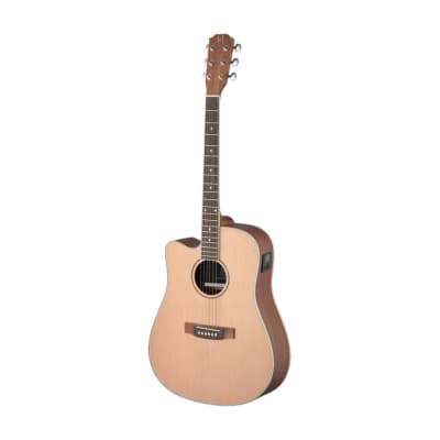 J.N GUITARS Asyla series 4/4 cutaway dreadnought acoustic-electric guitar solid spruce top left-handed model image 3