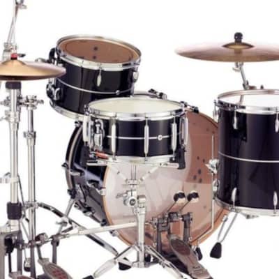 Pearl Masters Maple Complete 3-Piece Shell Pack, Piano Black w/ Silver Stripe image 2