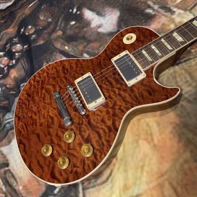 ROOT BEER 🍺! 2020 Gibson Custom Shop M2M Les Paul Standard '59 Historic Reissue Trans Brown Burst Sunburst Natural Walnut Back R9 1959 59 Figured F Quilt Q Top Full Gloss ABR-1 Killer Quilt Special Order 5A CustomBuckers Made To Measure Japan Supreme image 1