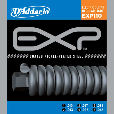 D'addario EXP110 Coated Electric Guitar Strings, Light, 17076 image 1
