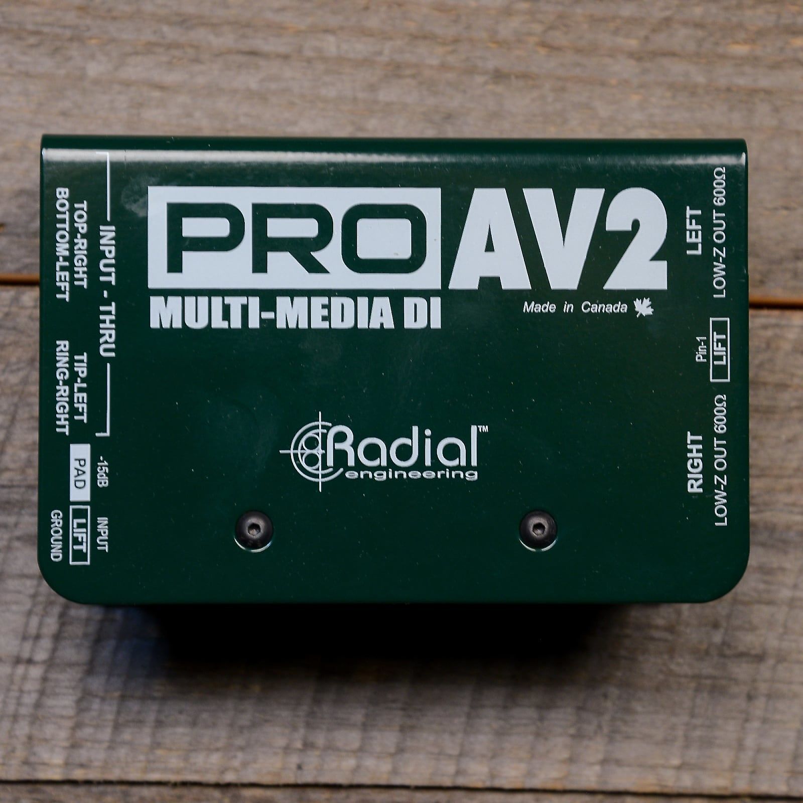 Radial ProAV2 Passive Stereo Multimedia DI Box Reverb