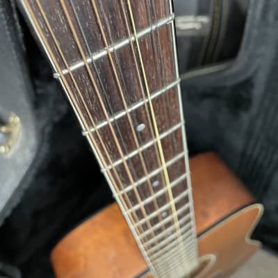unknown make 12 string acoustic guitar  1970s? solid wood with martin tuners and hard case image 7