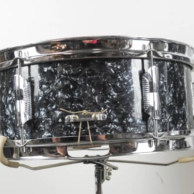 1970s Beverley Black Diamond Pearl Drum Set image 5