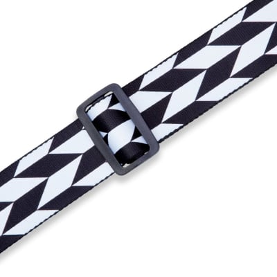 Levy's MPF2 2" Printed Polyester Guitar Strap Black White Offset Arrow image 4