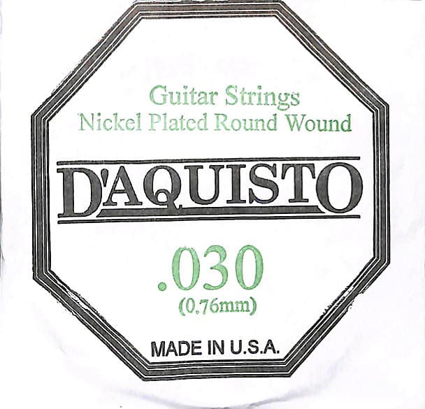 Five (5) - .030 Nickel Roundwound - D'Aquisto - Electric / Acoustic Guitar Strings image 1