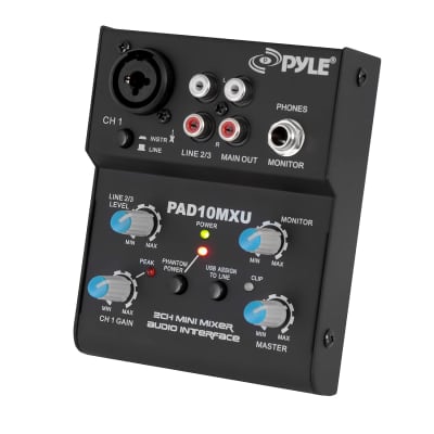 Pyle, 3 Wireless Audio Machine-3 Channel Bluetooth Compatible DJ Controller  Sound Mixer System with Mic-Talkover, USB Reader, Dual RCA Phono/Line in
