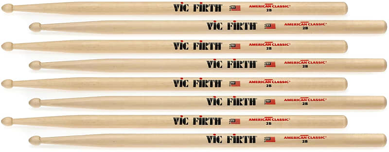 Vic Firth American Classic 2B Drumsticks Value Pack (4 Sets) image 1