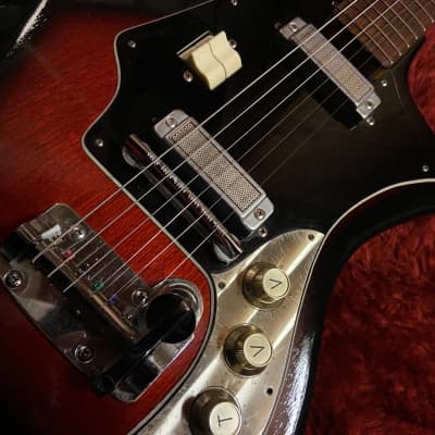 c.1965- Pleasant/Inter Mark MIJ Vintage Guitar Offset Body “Red Burst” image 5