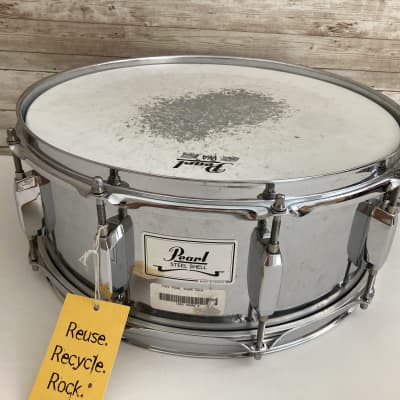 Used Pearl Steel Shell Snare Drum image 1