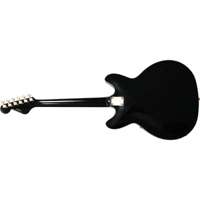 Mint Hagstrom '67 Viking II Hollow-Body Guitar, Resinator Fretboard, Black Gloss image 2