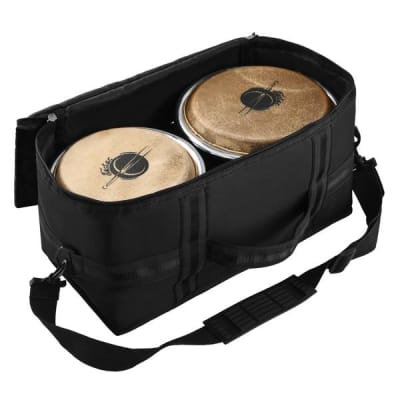 Wood 7" + 8" Bongo Drum with Soft Case (Bag) image 6
