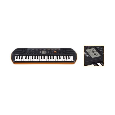 CASIO SA-76 Mini Keyboard, schwarz/orange