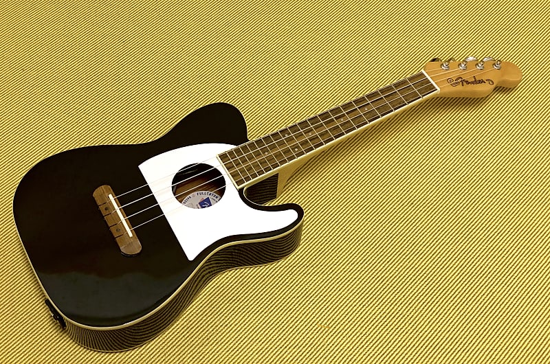 0971653006 Fender Fullerton Tele Ukulele Black FEU01 Reverb