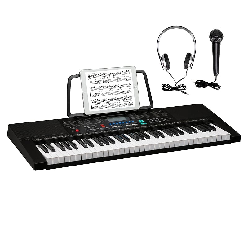 Glarry 61-Key Portable Keyboard w/LCD Screen, Microphone image 1