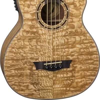 Dean Exotica Quilt Ash Acoustic-Electric Bass Guitar, Gloss Natural image 1