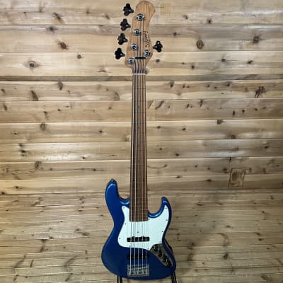 Sadowsky MetroExpress 21-Fret Vintage JJ 5-String Electric Bass Guitar - Ice Blue Metallic image 2